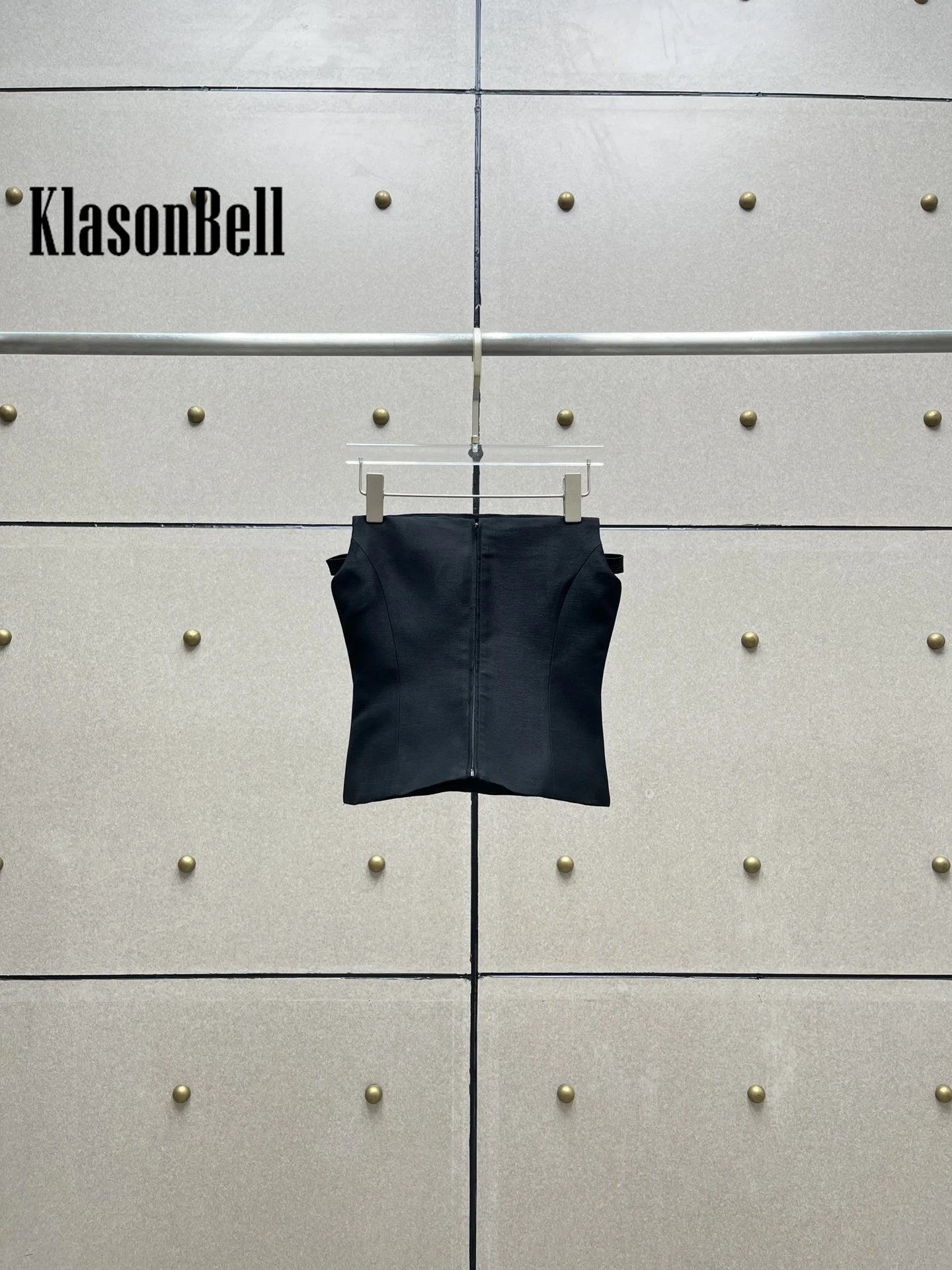 10.31 KlasonBell Black Fashion Design Fishbone Slim Sexy Strapless Short Tank Top Camis Women's