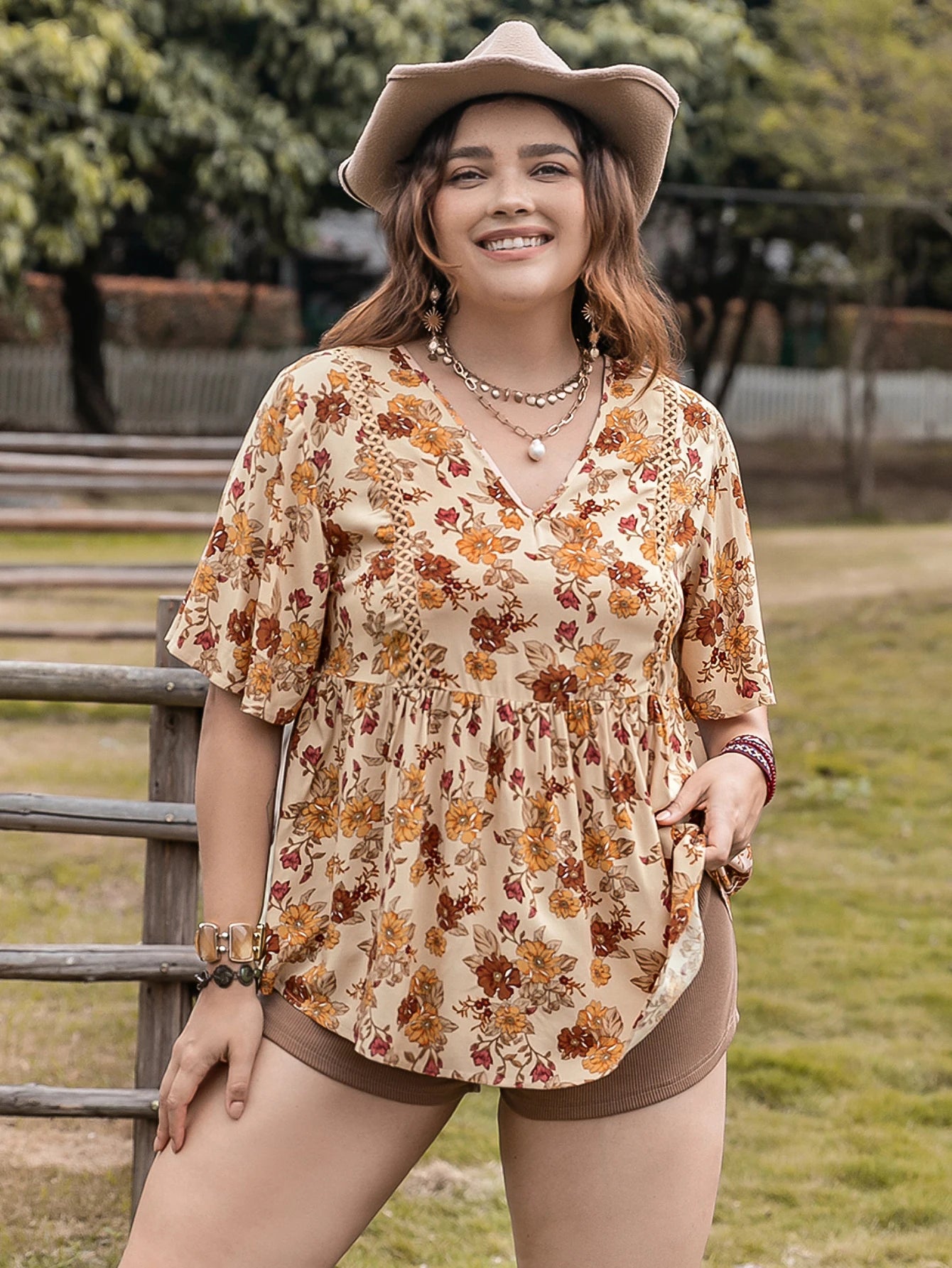 Women's Plus Size Loose Blouse Printed Pattern Decoration Women's Top Women's Plus Size Loose Shirt