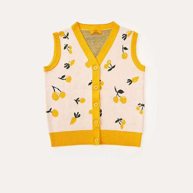 Gilet tricoté pour fille, gilet en coton pour garçon, pull fin