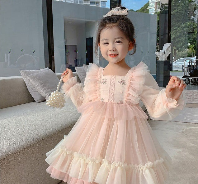 Vestido De Niña De La Boda De La Muchacha De Las Flores De La Moda