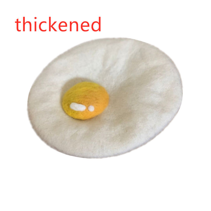 Wool Felt Huge Poached Egg Beret Kids