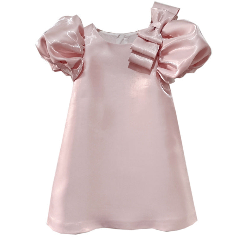 Girls' Fashionable Personality Bubble Sleeve Dress