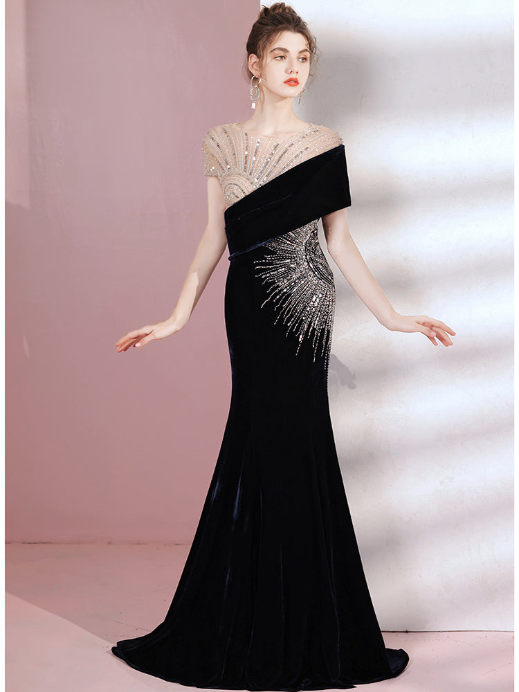 High-end Evening Dress Noble Lady Fishtail Trailing