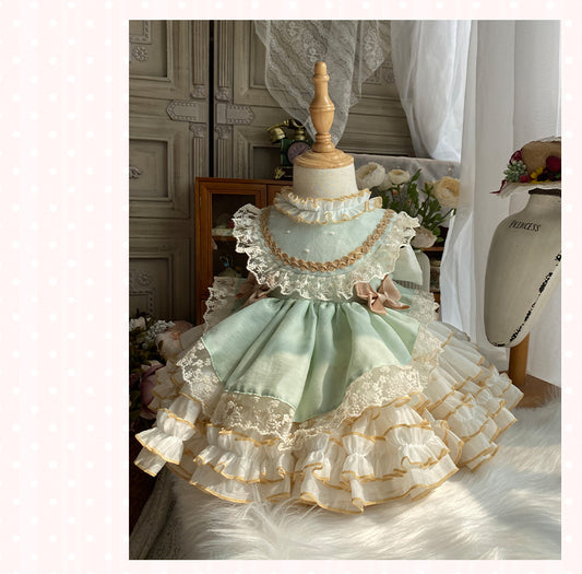 Girls Lace Lolita Princess Cake Dress