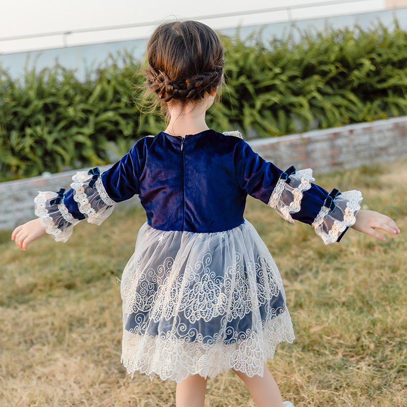 Autumn Velvet Lace Tutu Skirt