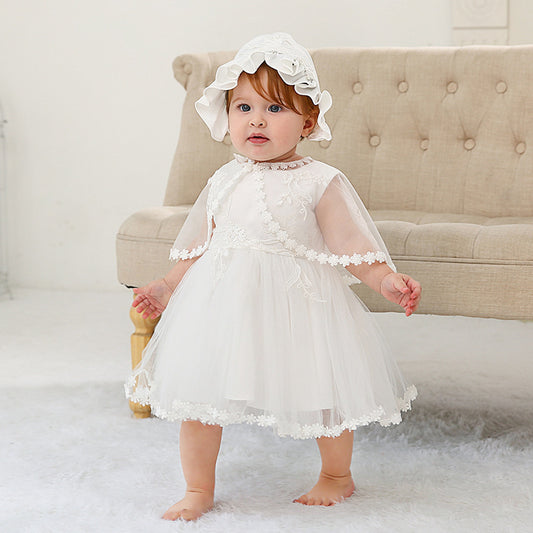 Robe de mariée pleine lune pour bébé fille d'un an