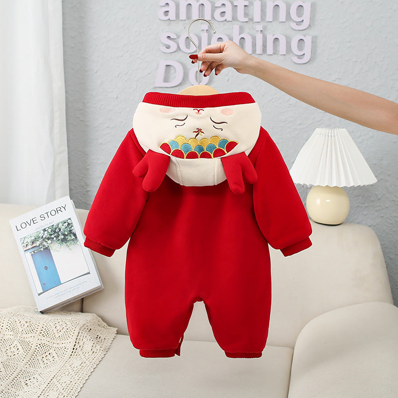 Baby Chinese New Year Clothes Winter Cotton-padded Jumpsuits