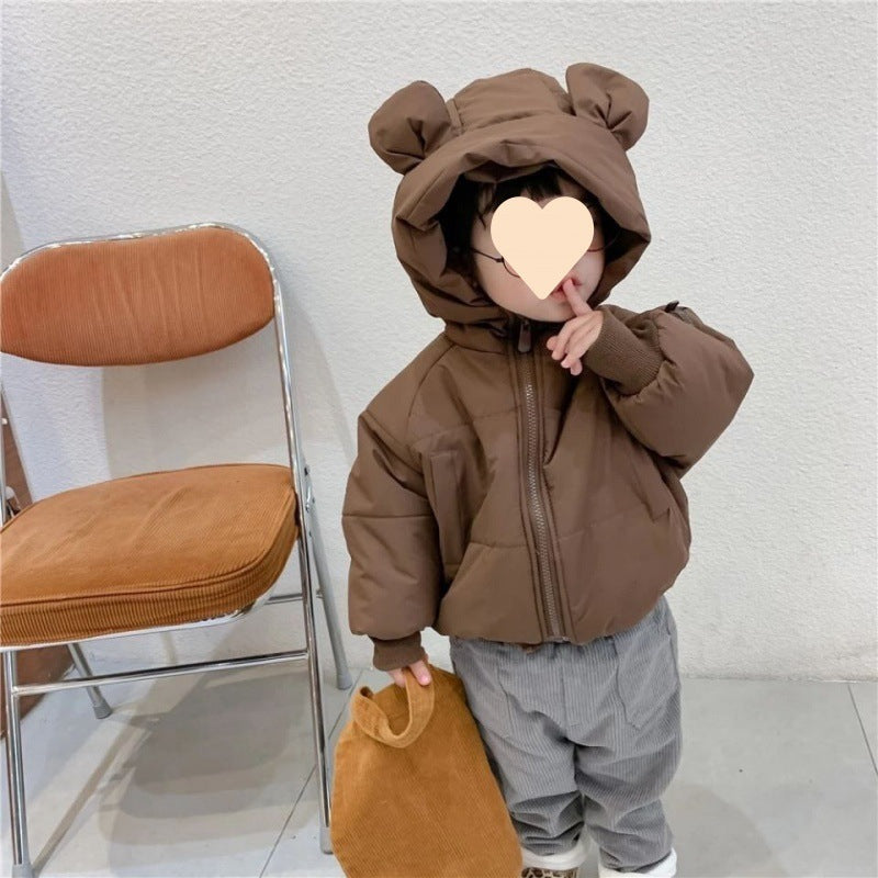 Baby Girl Thickened Warm Hooded Jacket