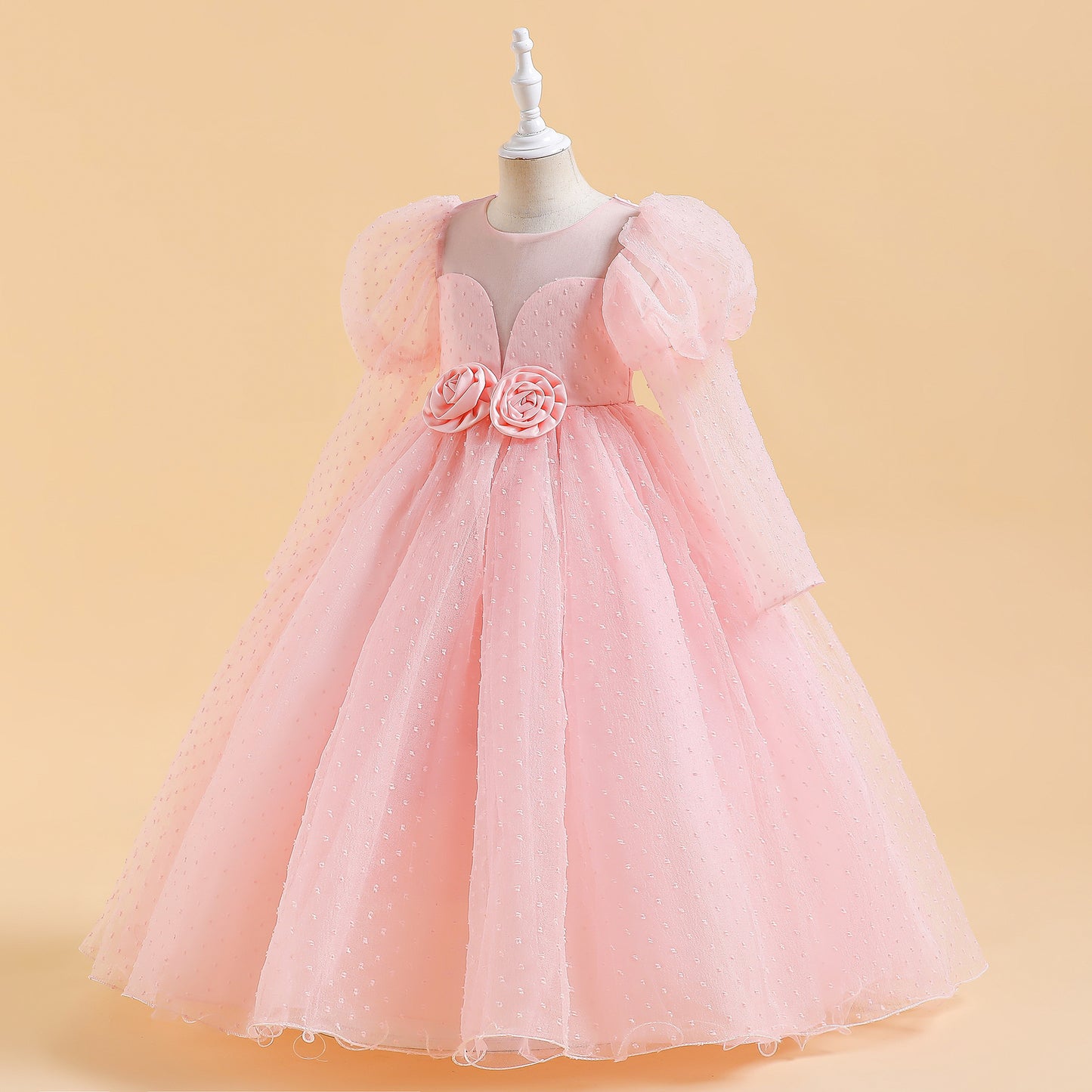 Robe longue à manches bouffantes pour enfants