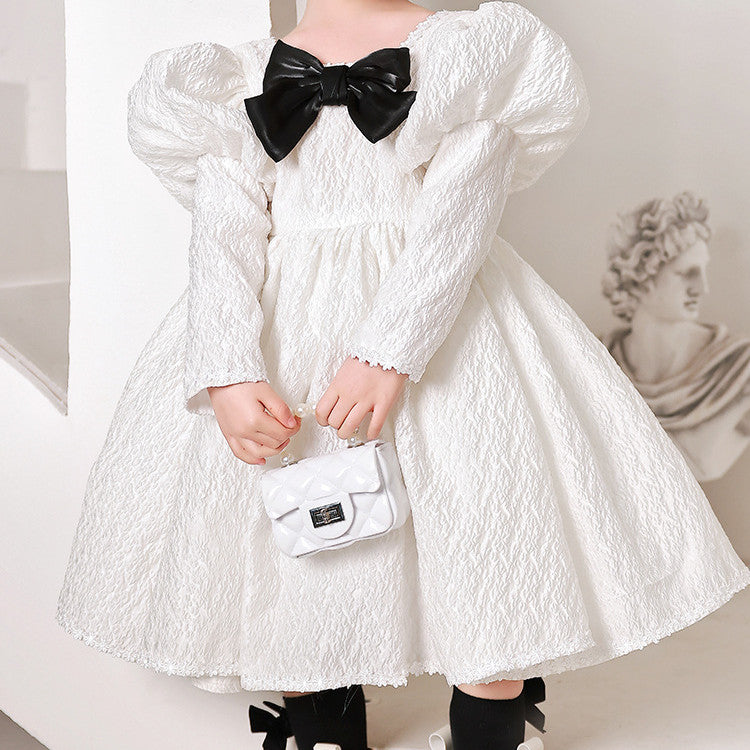 Girls Temperament Fashion Pleated Piano Costumes