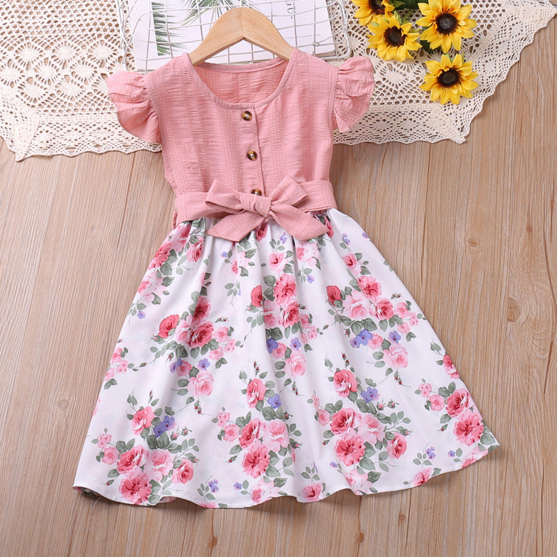 Robe de princesse à coutures florales pour filles