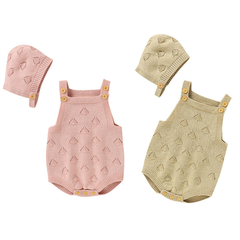 Baby Knitted Sleeveless Sling Climbing Suit