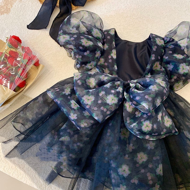 Robe à fleurs fragmentées à la mode pour filles et enfants