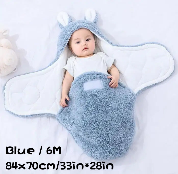 Saco de Dormir para Bebé Súper Suave, Manta para Recién Nacido de Lana Esponjosa, Mantas para Envolver, Envoltura para Bebés Unisex para Bebés Recién Nacidos, Niños, Niñas, con Función de Protección y Soporte para la Cabeza