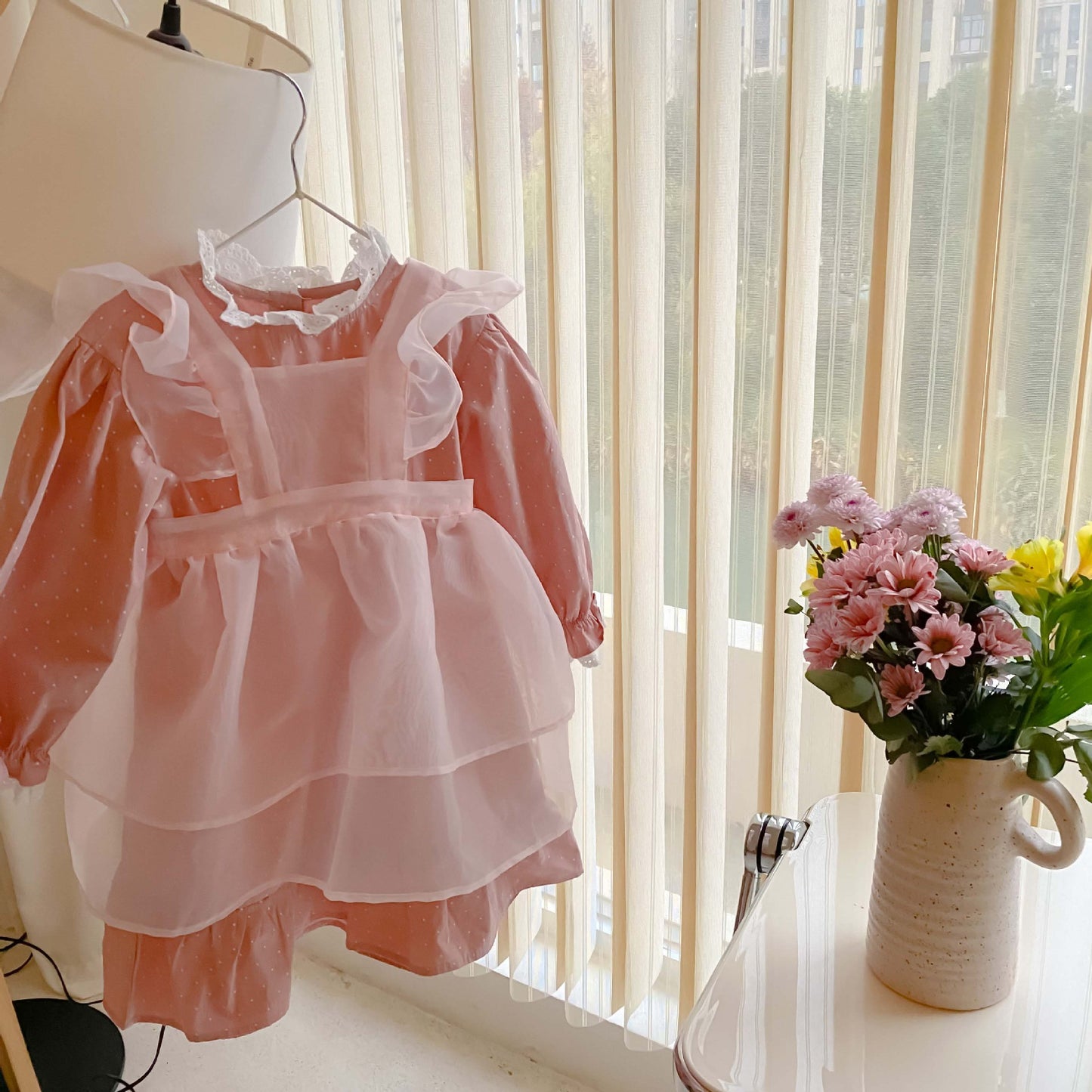 Girls' Organza Princess Dress Ruffled Dress