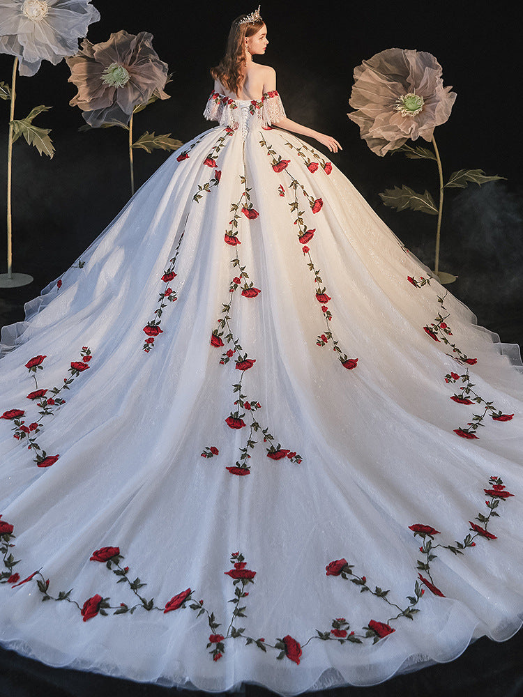 Vestido de novia estilo Mori con sujetador de novia temperamento