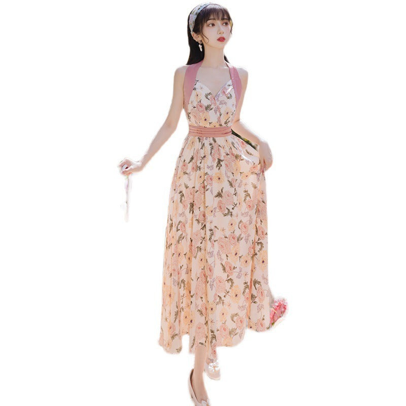 French Floral Dress Women's Gentle Temperament