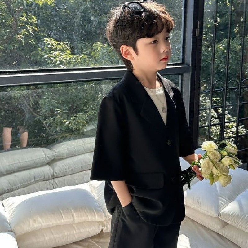 Boys Fashion Casual Short Sleeve Suit