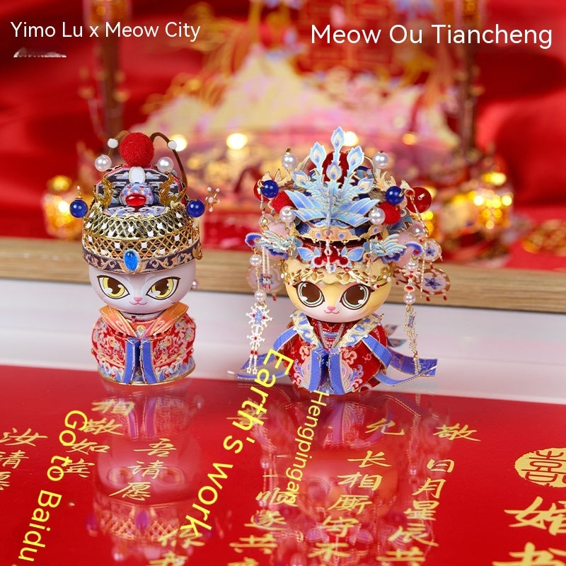 Lucky Cat God Of Wealth 3D Puzzle Model Metal Assembly Model Handmade Fashion Decoration Gift