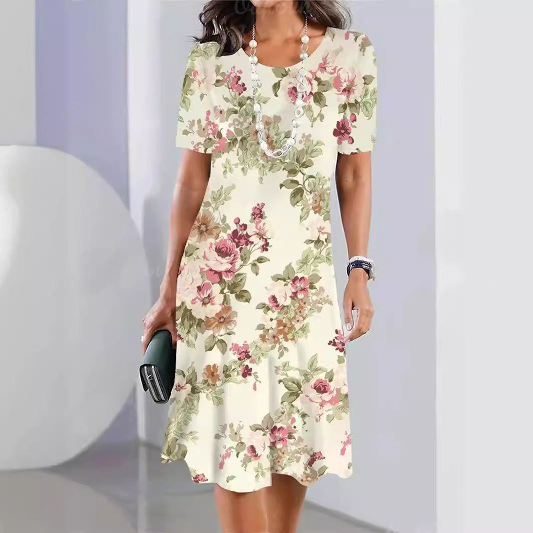 Vestido floral vintage con personalidad de moda para mujer