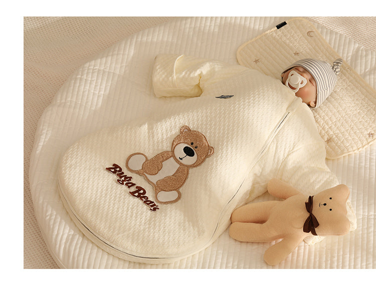 Autumn And Winter Thickening Spring And Autumn Pure Cotton Newborn Baby Anti-shock Sleeping Bag