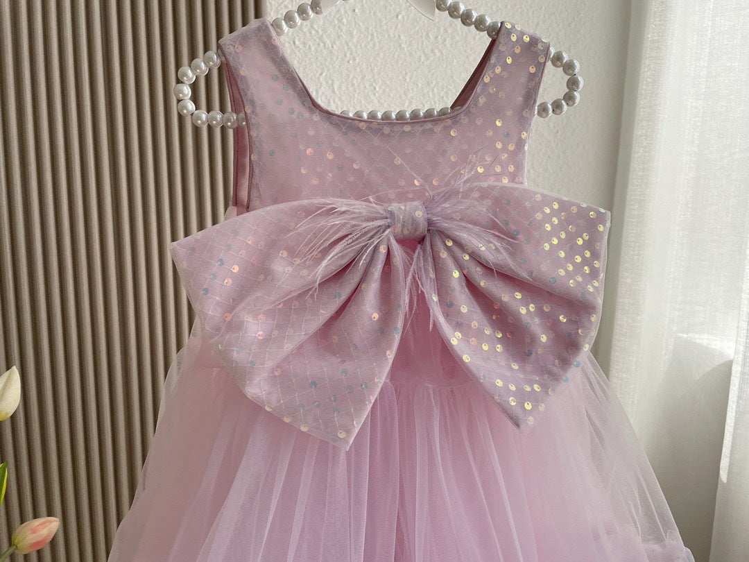 Baby Girl's Big Bow Mesh Dress