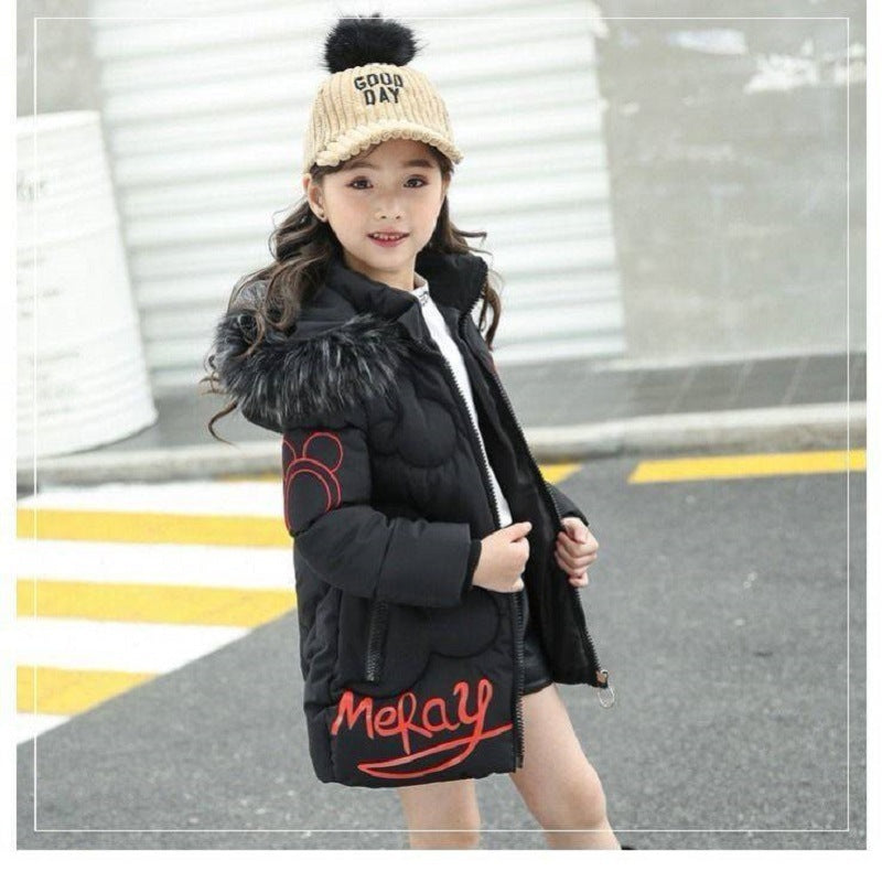 Children's Cotton Clothes Little Girl Thickened Korean Style Cotton-padded Jacket