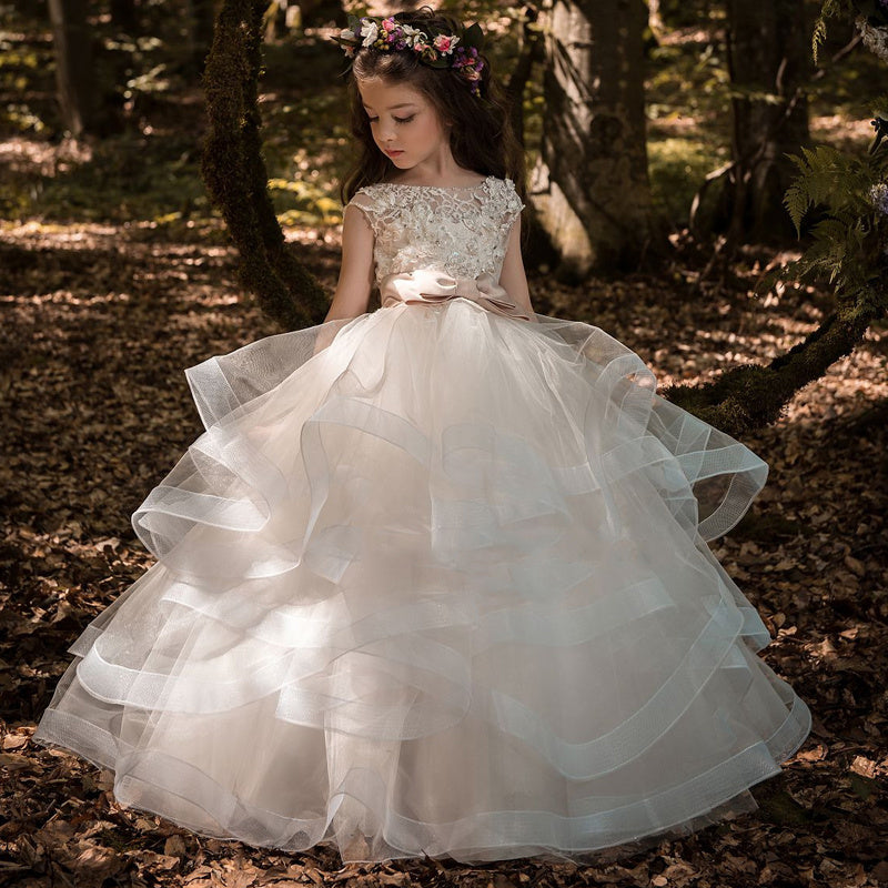 Robe de princesse longue pour spectacle de piano pour enfants