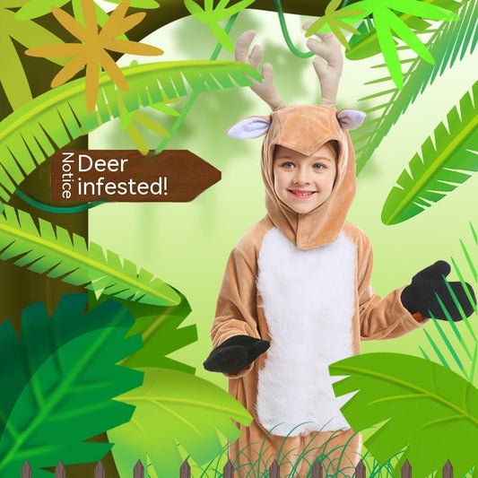 Robe de spectacle pour enfants, jeu d'animaux d'halloween, wapiti, renne de noël, spectacle