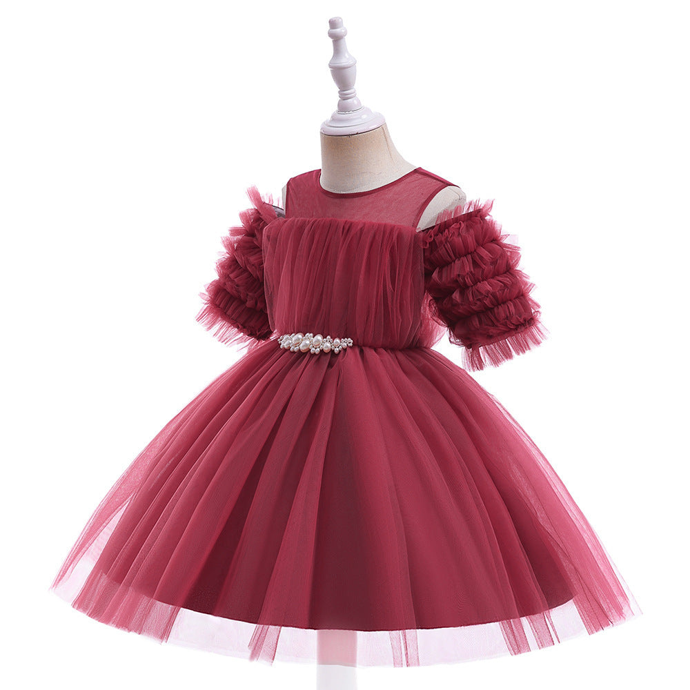 Robe de princesse en maille simple à la mode pour filles