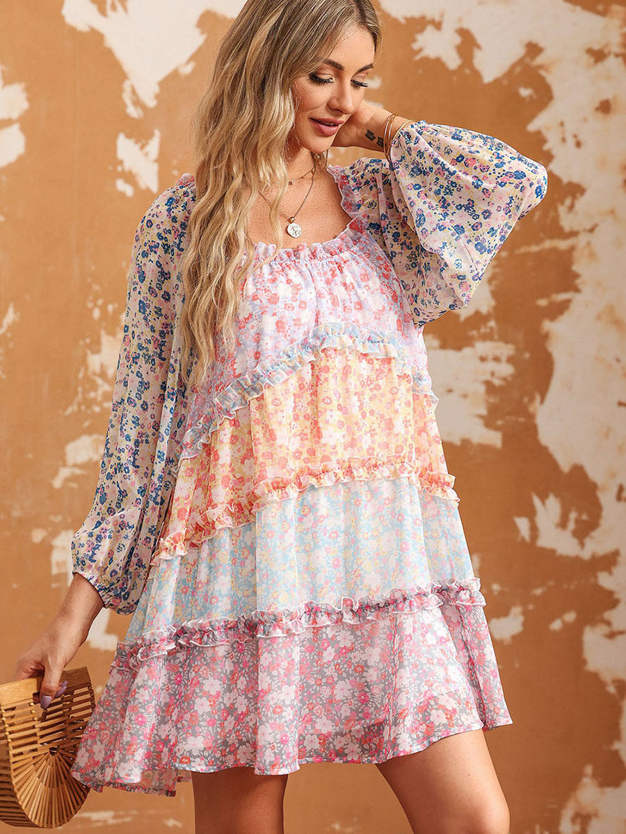 Robe à fleurs assortie aux couleurs, pull pour femme