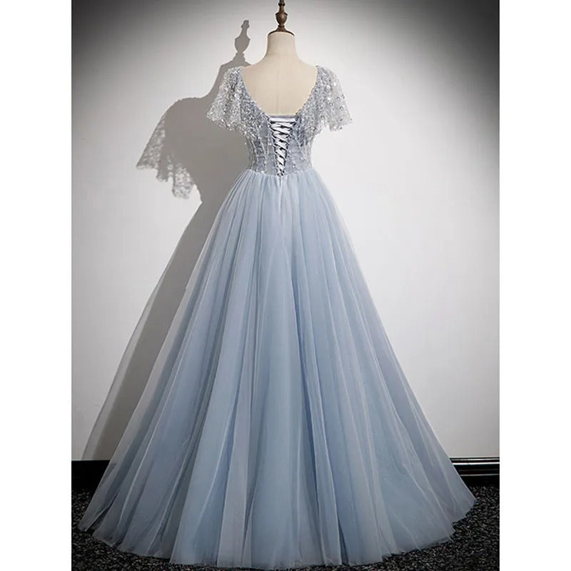 Blue Host Evening Dress Piano Performance Costume