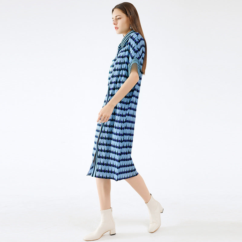 Heart Pleated Slim-fit Dress Loose Casual