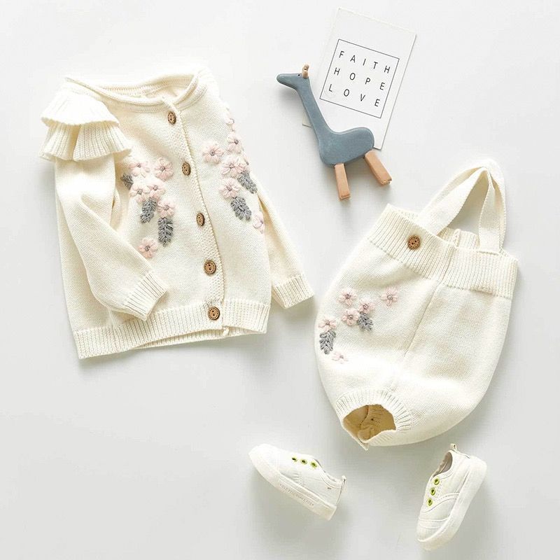 Combinaison brodée pour bébé, vêtements de sortie de princesse d'automne et d'hiver