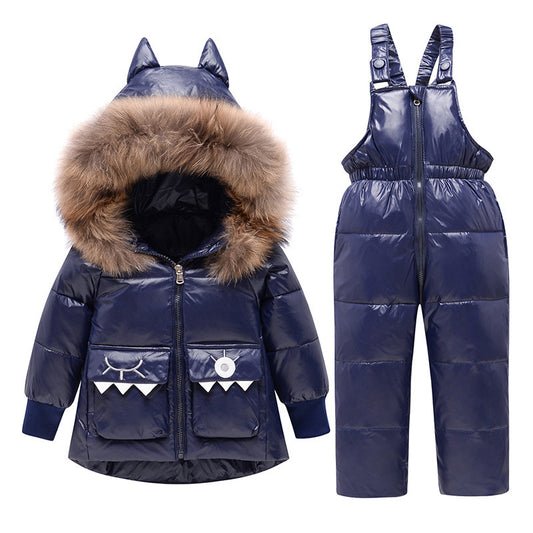 Thick Down Jacket 1-6 Years Old Baby Warm Two-piece Suit