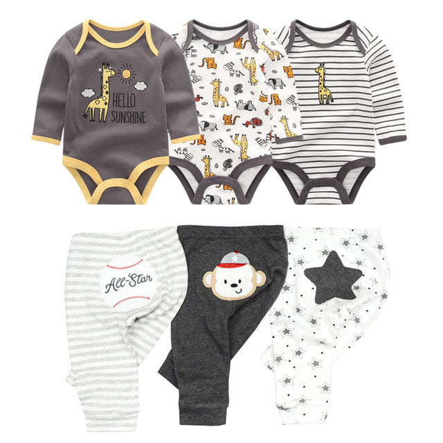 Cotton Baby Girl Clothes Bodysuits Pants Sets