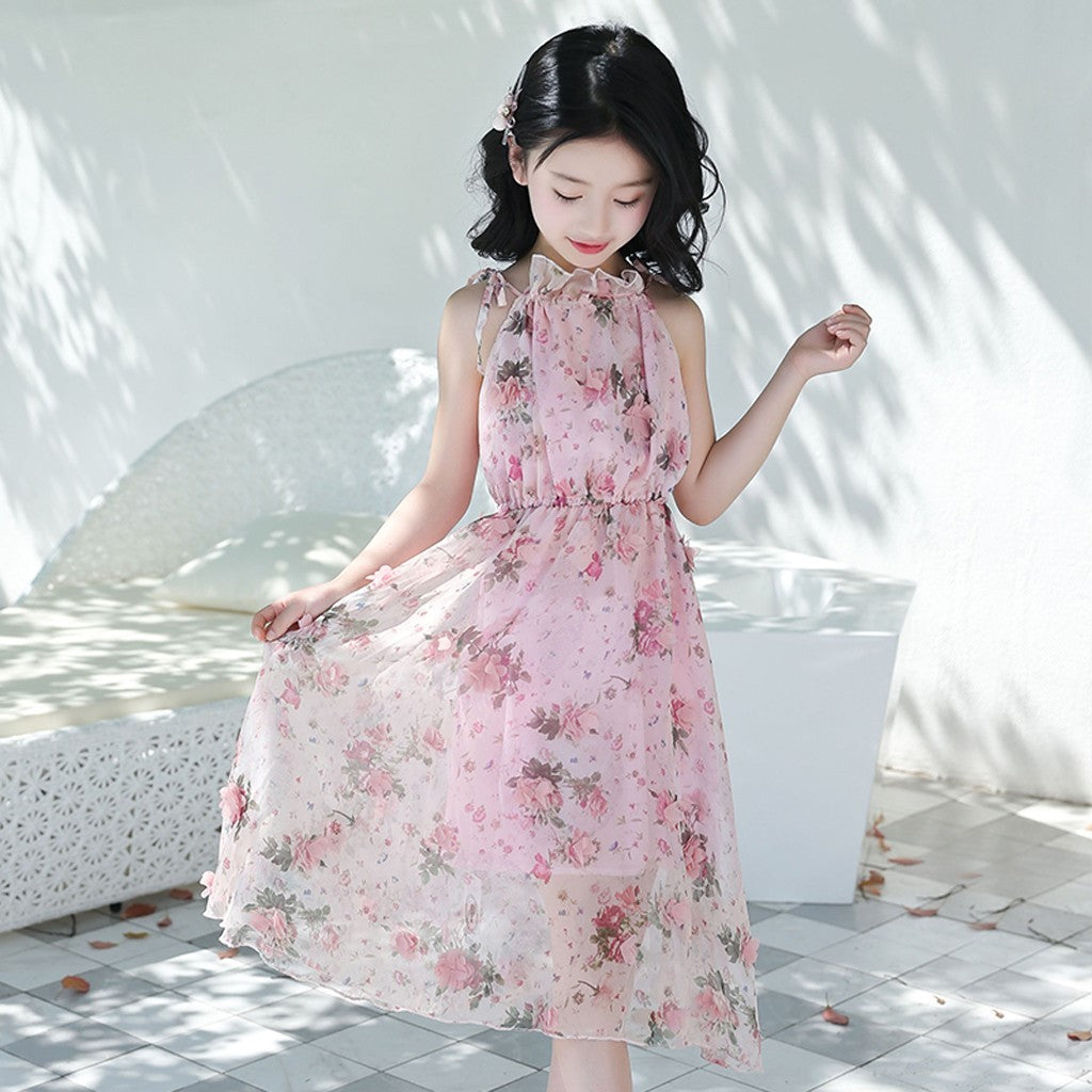 Années robe d'été petite robe de fête en coton pour enfants filles