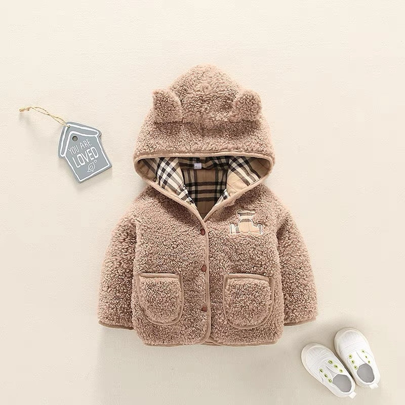 Lamb Cashmere Thickened Coat Girl's Cotton-padded Jacket