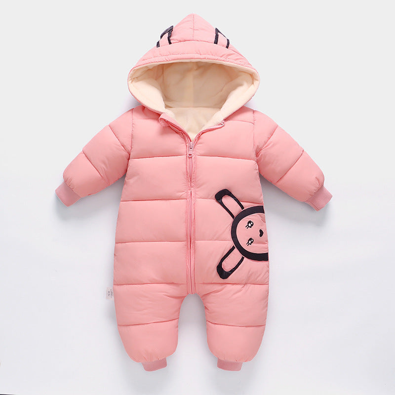 Baby One-piece Plus Velvet Thick Warm Cotton Coat