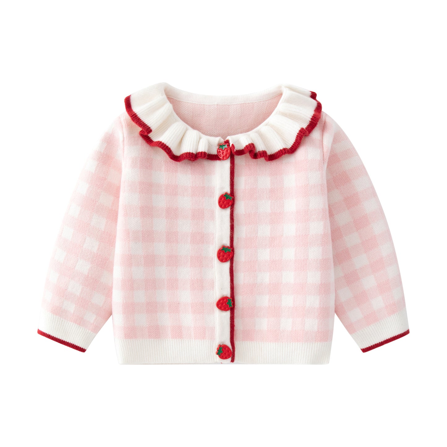 Cardigan tricoté en coton à carreaux pour bébé fille de 1 à 3 ans, jupe Beige, nouvelle collection automne