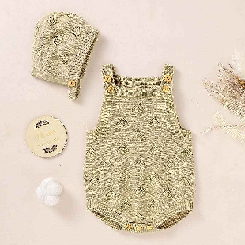 Baby Knitted Sleeveless Sling Climbing Suit