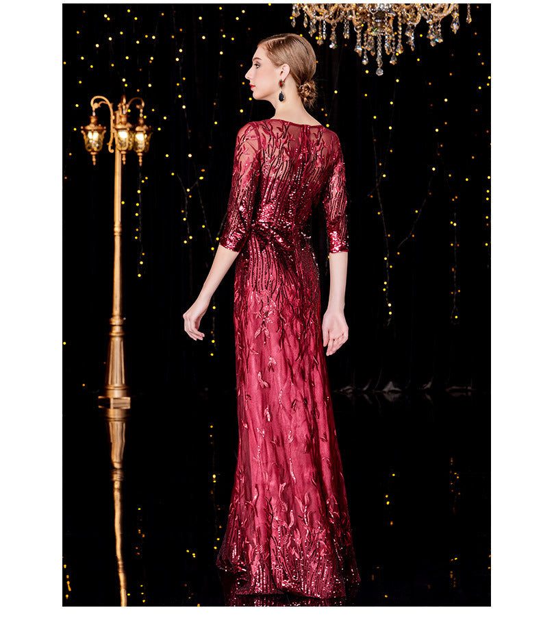 Women's Elegant Long Banquet Evening Dress