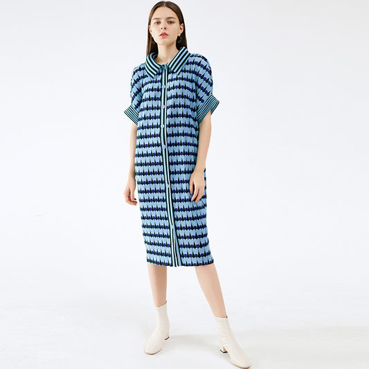 Heart Pleated Slim-fit Dress Loose Casual