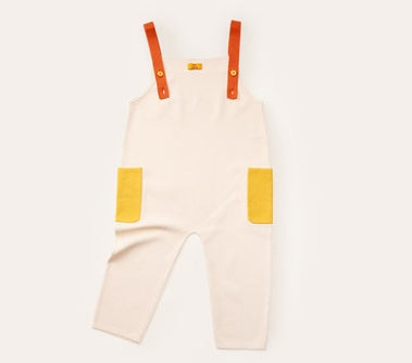 Children's Jumpsuit Boys' Overalls Girls Knitted Pants Baby Loose Color Matching