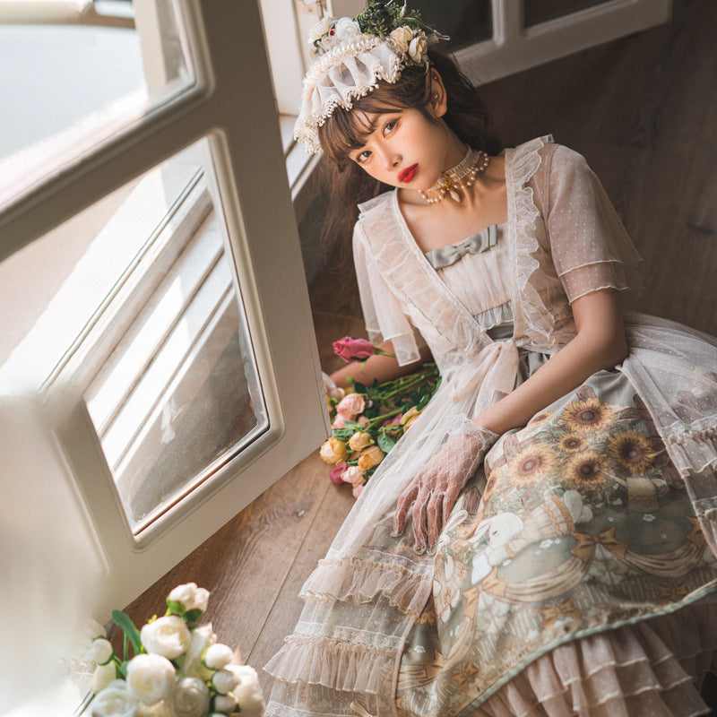 Ensemble de robe à bretelles douce et mignonne pour femmes