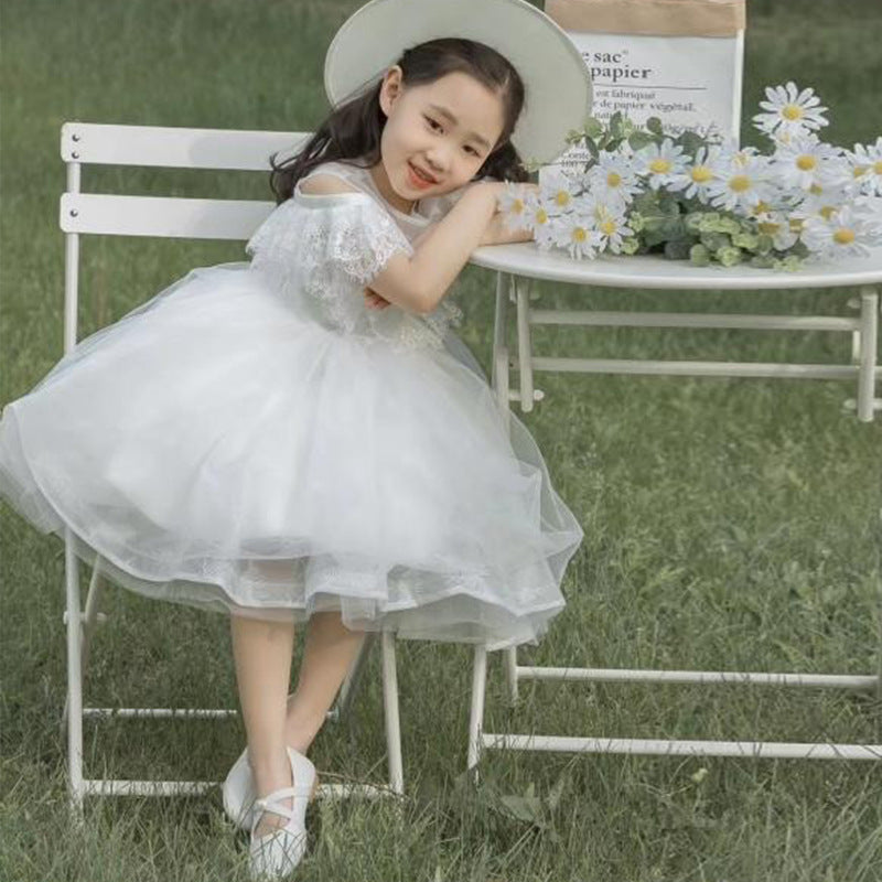 Fashion Simple Pure Color Children's Wedding Skirt