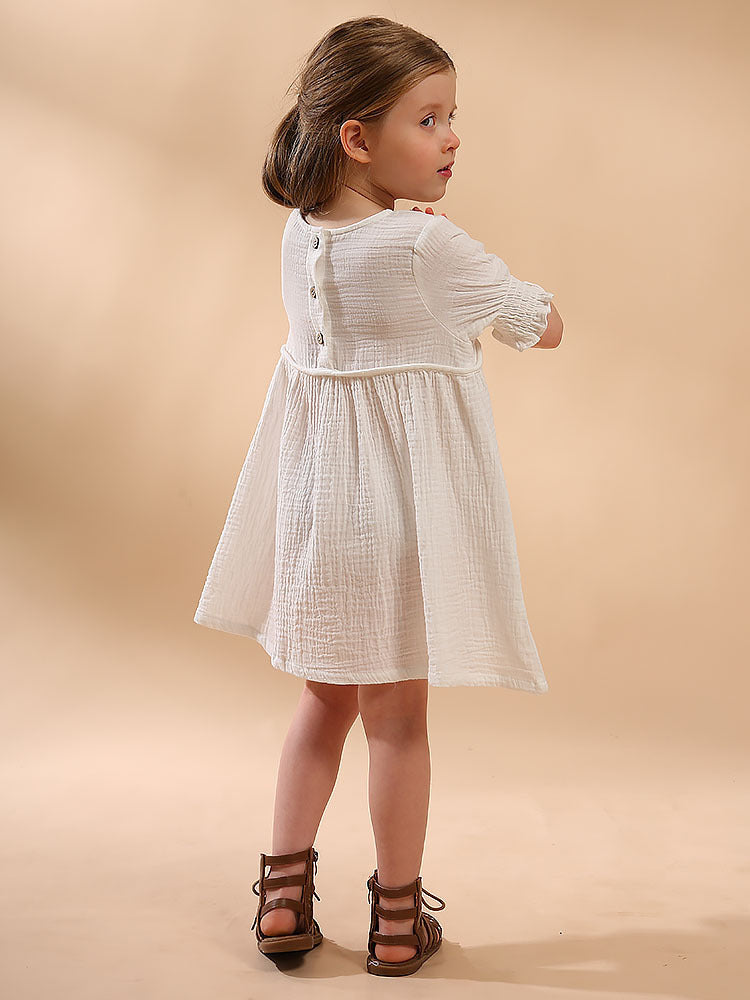 Robe pour filles en fil de coton double couche en coton