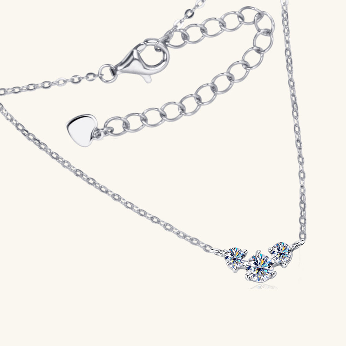 Collier de moissanite incrusté en argent sterling 925