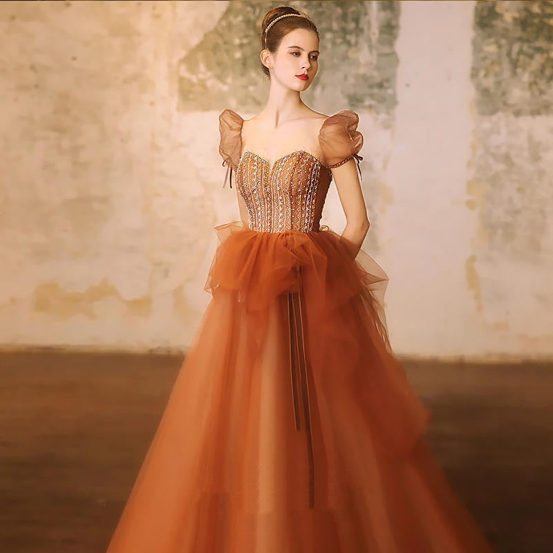 Vestido de noche de presentadora de rendimiento de moda de temperamento para mujer