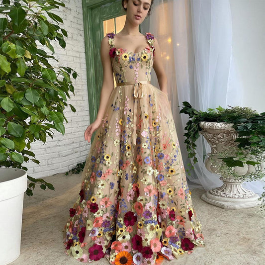 Bohemian Off Shoulder A Line Prom Dress